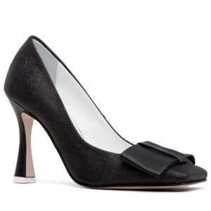 New! Beautisoles Gioanna Canvas Bow‎ Detail Pumps